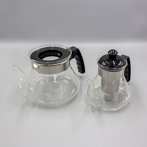 إبريق شاي 2 قطع Heat Resistant Double Glass Teapot 2 Pcs