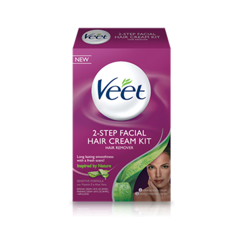 Veet 2step facial hair cream kit hair remover